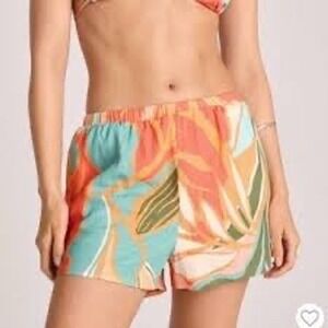 Vitamin A West Short Solstice Tropical Linen Blend Beach Cover Up Shorts Small